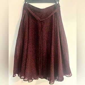 Ann Taylor Black and Red A-Line Skirt